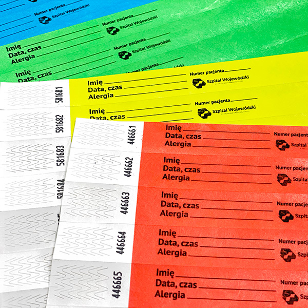 Pulseras de Tyvek para hospitales