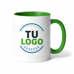 Tazas promocionales con impresión Blancas con interior y asa de color Cintapunto®