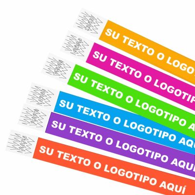 Cinta® pulseras personalizadas de papel identificativas con serigrafiadas en blanco